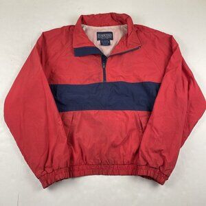 Lands’ End Anorak Windbreaker Men’s M 1/2 Zip Pullover Lined Lightweight Nylon